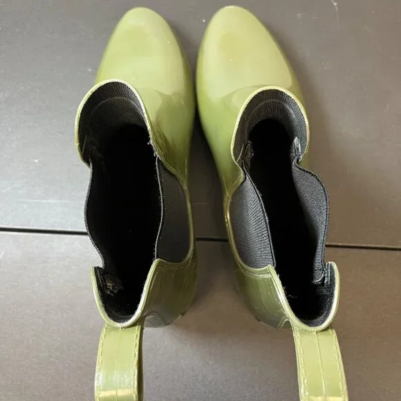J Crew Womens Chelsea Rain Boots Size 11 Ankle Rubber Wellies Green - Picture 5 of 5